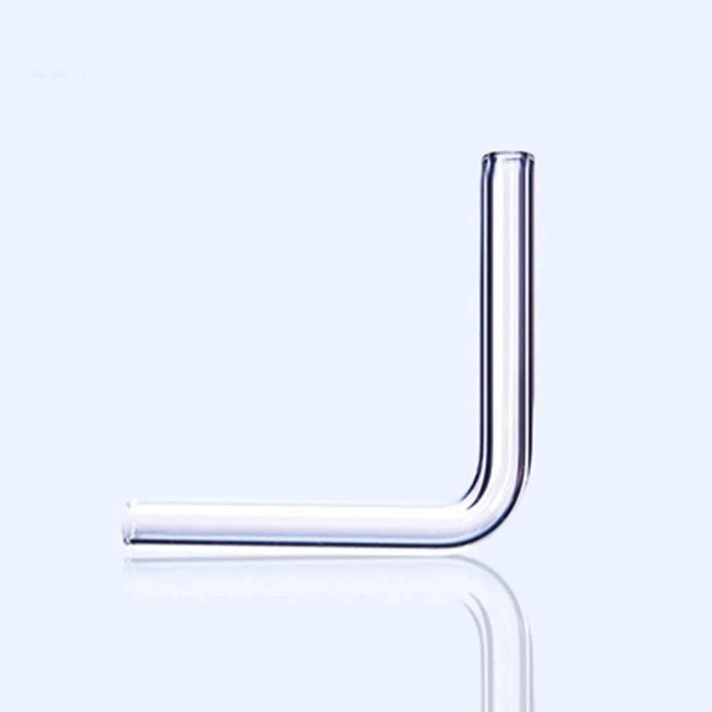 Lab Glass L Shape Double-pass Connector Tube, Outside Diameter about 9mm Lab supplies