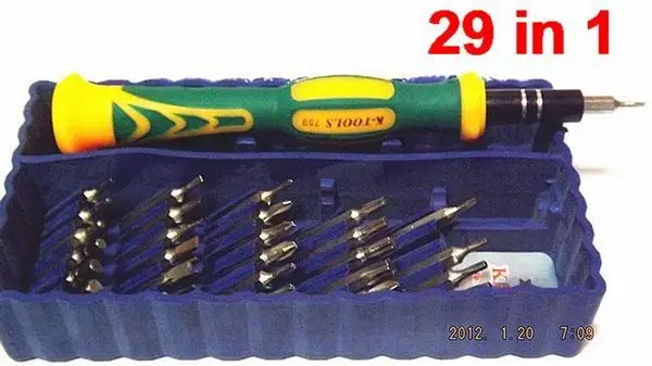 

HIGH QUALITY phone repair tools 29 in 1 phillips slotted hex torx screwdriver bits set NO.759 freeshipping