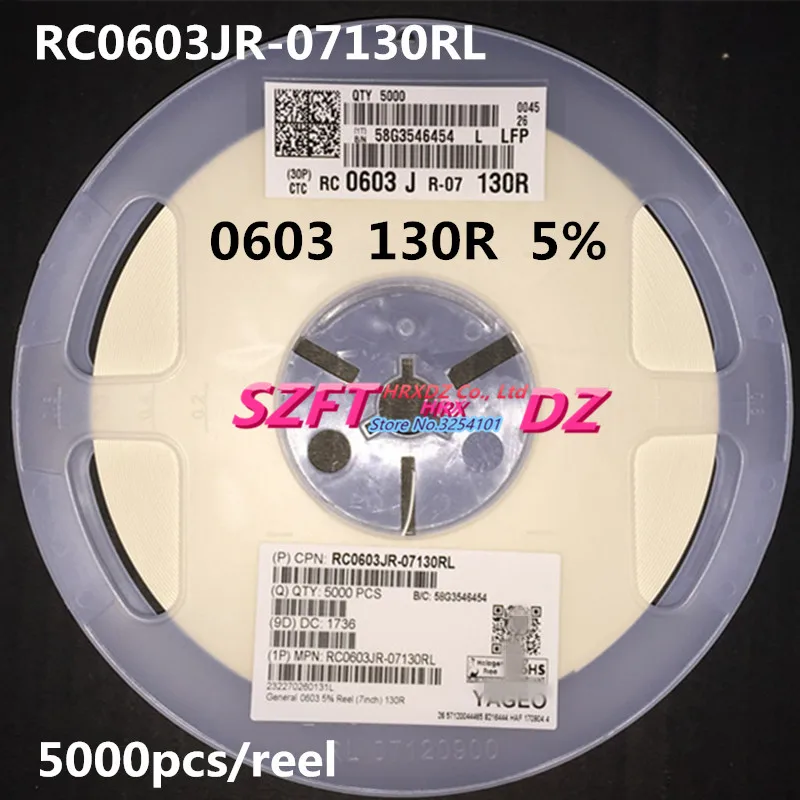 SZFTHRXDZ  100%  new  original  Wholesale prices   5000PCS  RC0603JR-07130RL  0603  130R  5%