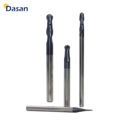 2 pz mill cutter 4mm 6mm 8mm Sfera Naso End Mill HRC50 2 Flute End Lungo 75mm 100mm 150mm In Metallo Duro Frese CNC Fresa