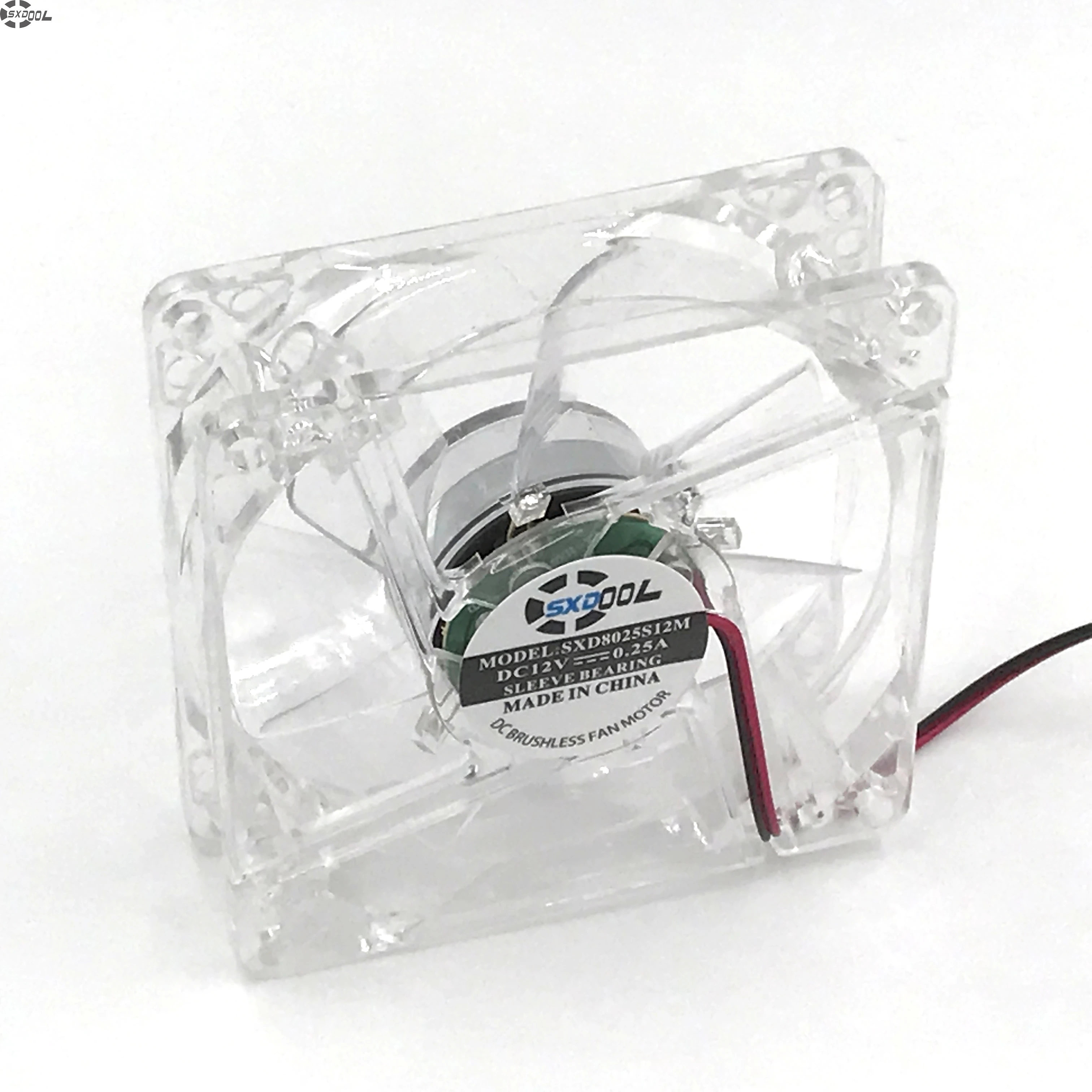 Ventilateur de refroidissement muet pour ordinateur, avec 4ea LED 8025, 8cm, silencieux, DC 12V LED, châssis Shoous, Molex, prise 4D, ventilateur axial, 80mm
