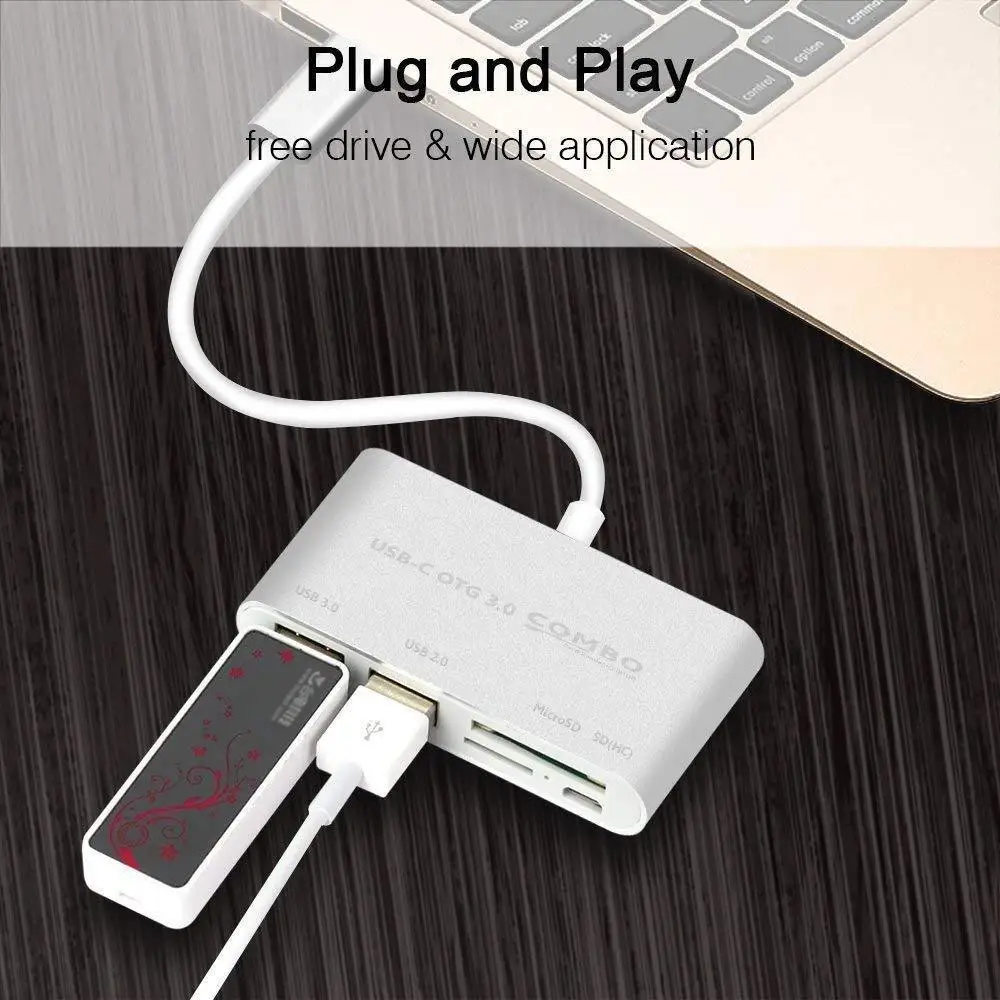 All in 1 USB Type C to CF SD TF Camera External Multi Card Reader for Macbook Pro Air 2018 Phone OTG USB-C Devices Super Speed