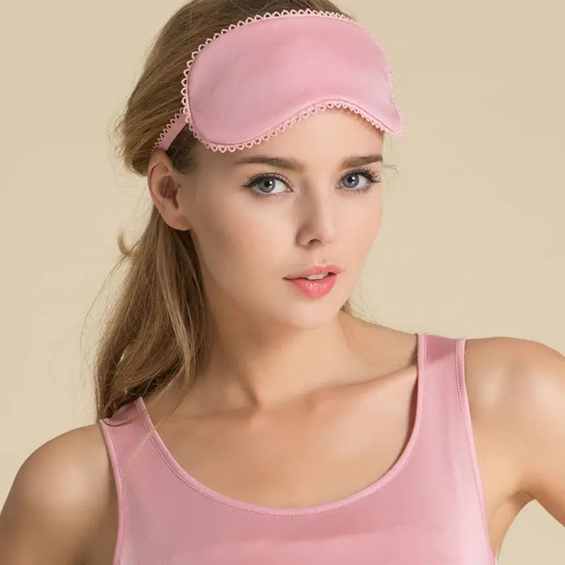 100%Natural Silk Eye-mask Sleep Blinder Breathable Healthy soft sleep eye Comfortable fabric Candy colors Elastic band