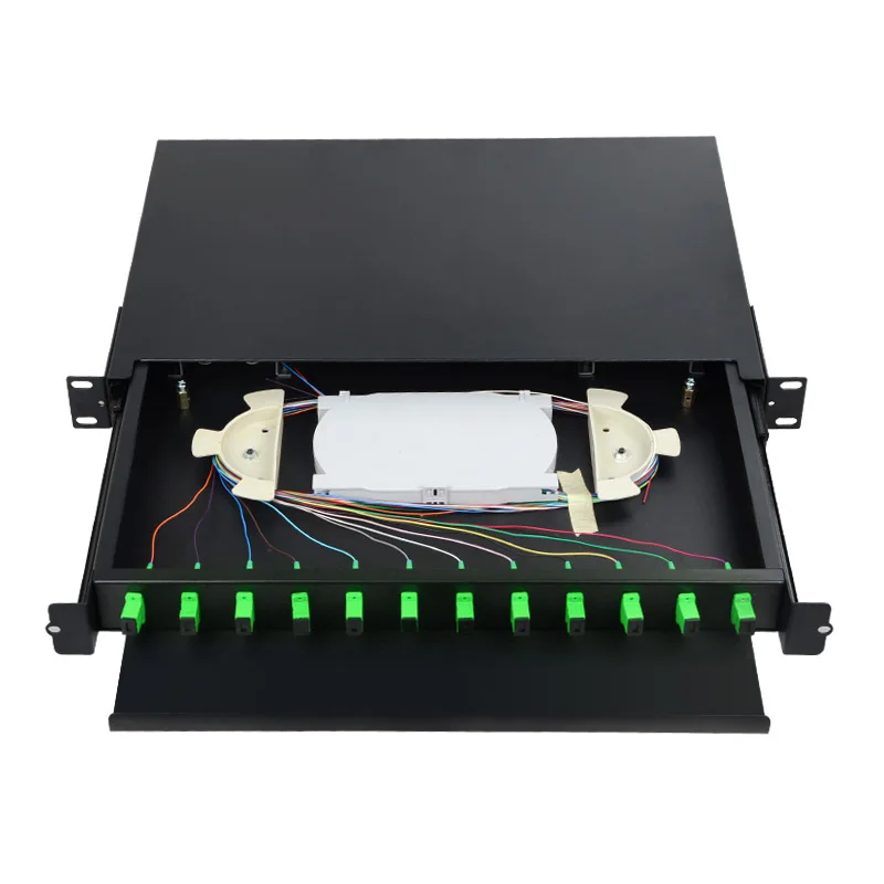 

Drawer type Fiber optic terminal box 12 core Desktop SC APC with adapter pigtail 12 Ports CAPV Fiber optical Patch Panel Fatcory