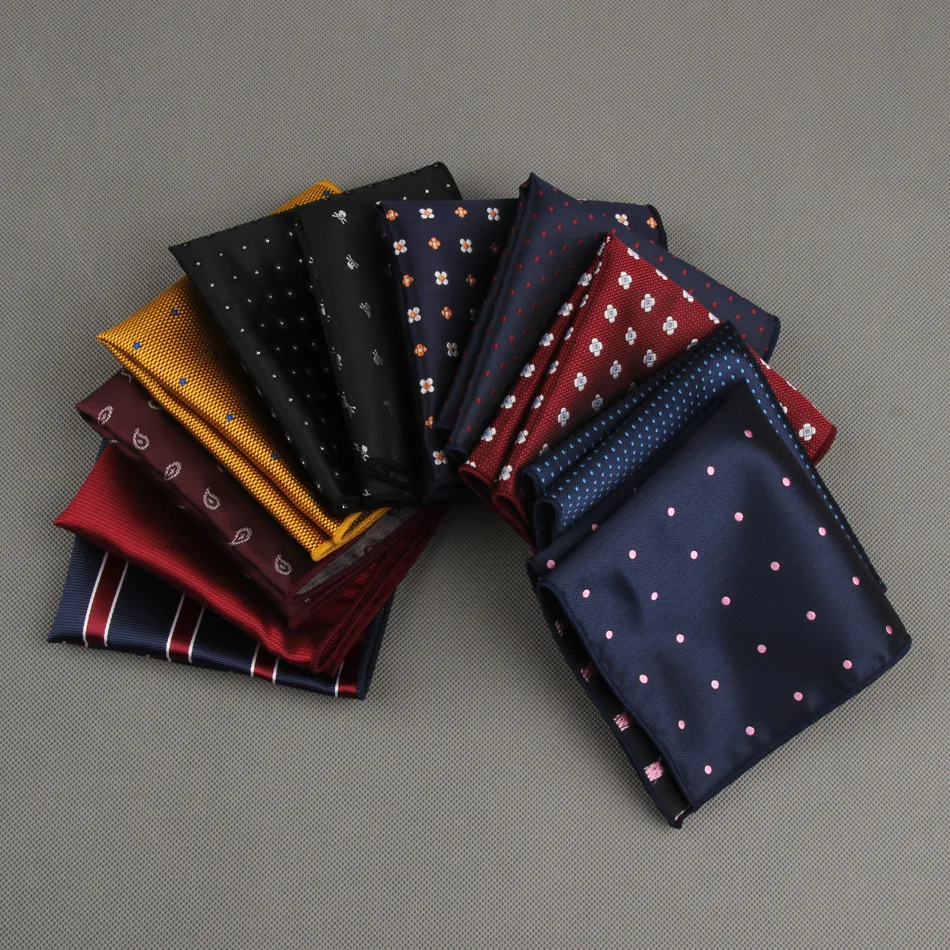 2018 New Fashion Handkerchief Printed  Dot Plaid Pocket Square For Men suits wedding Party Hankies Mouchoir Homme