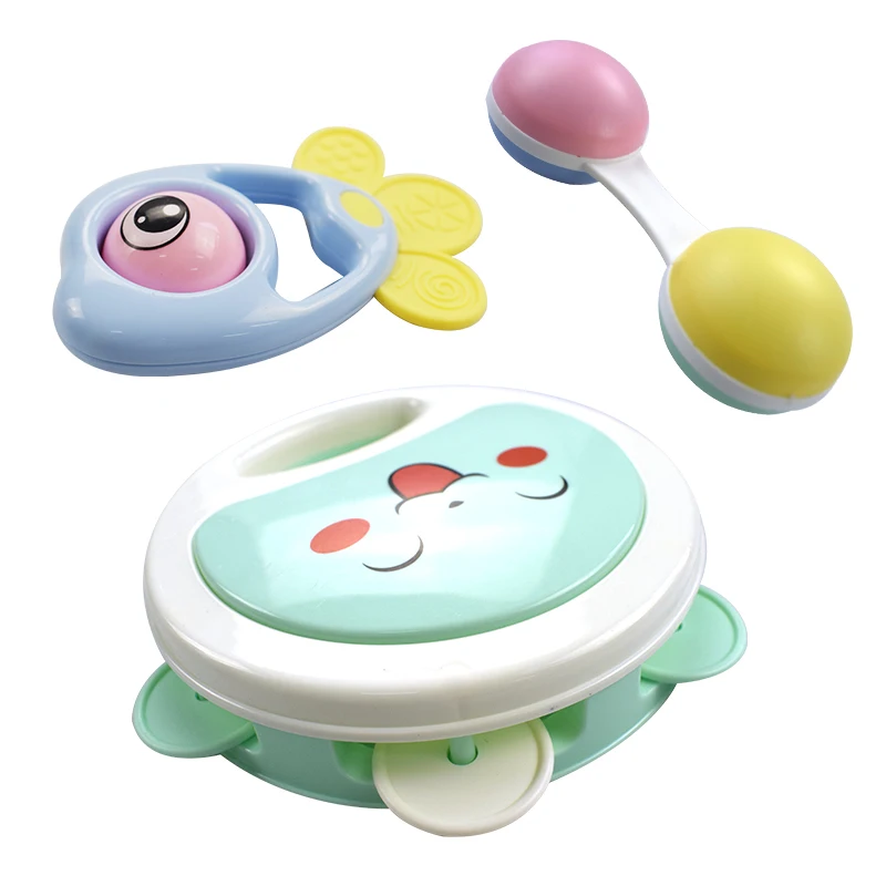 Safe Silicone Cartoon Baby Rattle Bed Bell Ring Molar Plastic Ring Newborn Toys 0-12 Months Teether Baby Educational Toys