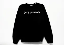 Sugarbaby Goth Princess Graphic Print Unisex Sweatshirt Long Sleeve Fashion Gothic Sweatshirt Crew Neck Jumper Tumblr Clothing