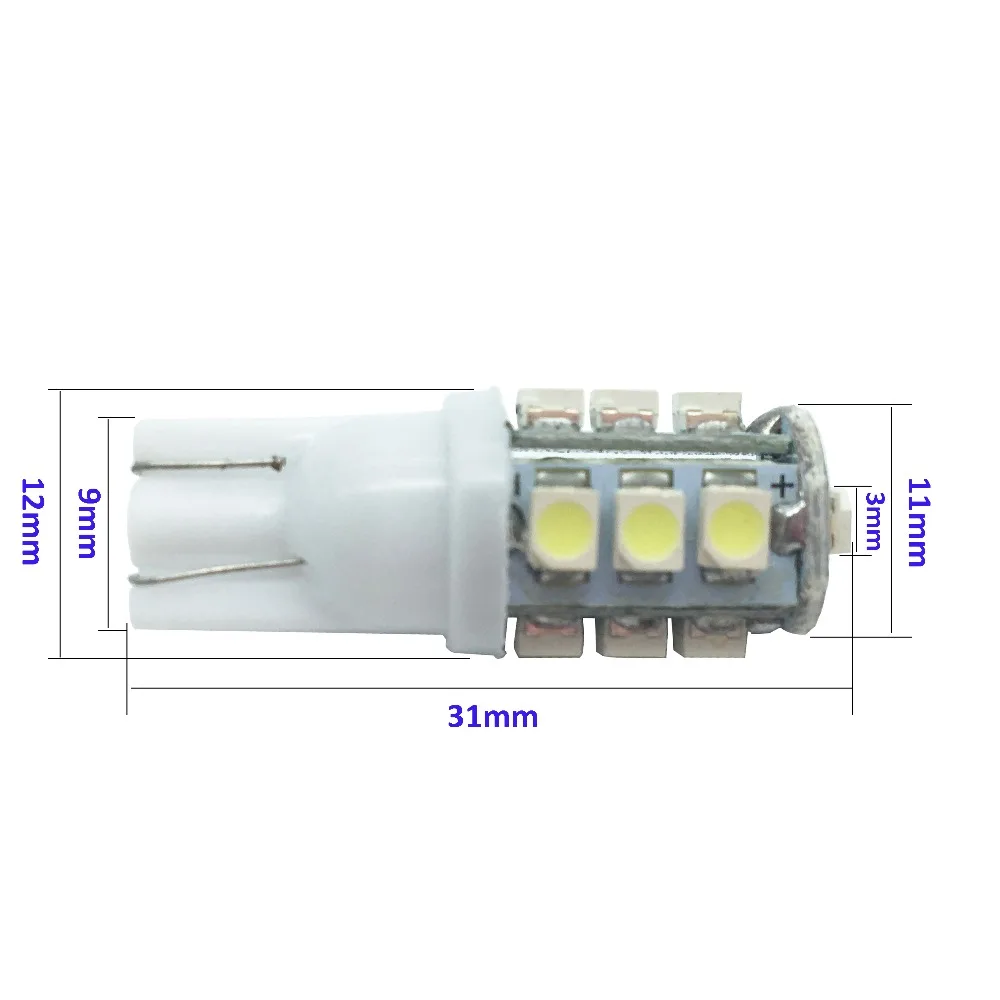 YSY 500PCS T10 1210 13 SMD 194 168 W5W 13 SMD LED Light white Car Auto Interior Blub Lamp Car Lights Lamps White