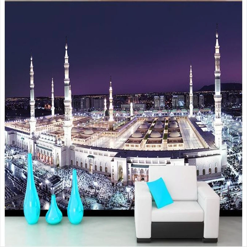 beibehang custom 3d room wallpaper Mosque mecca Saudi Arabia TV setting wall photo wallpaper for walls 3d papel de parede para