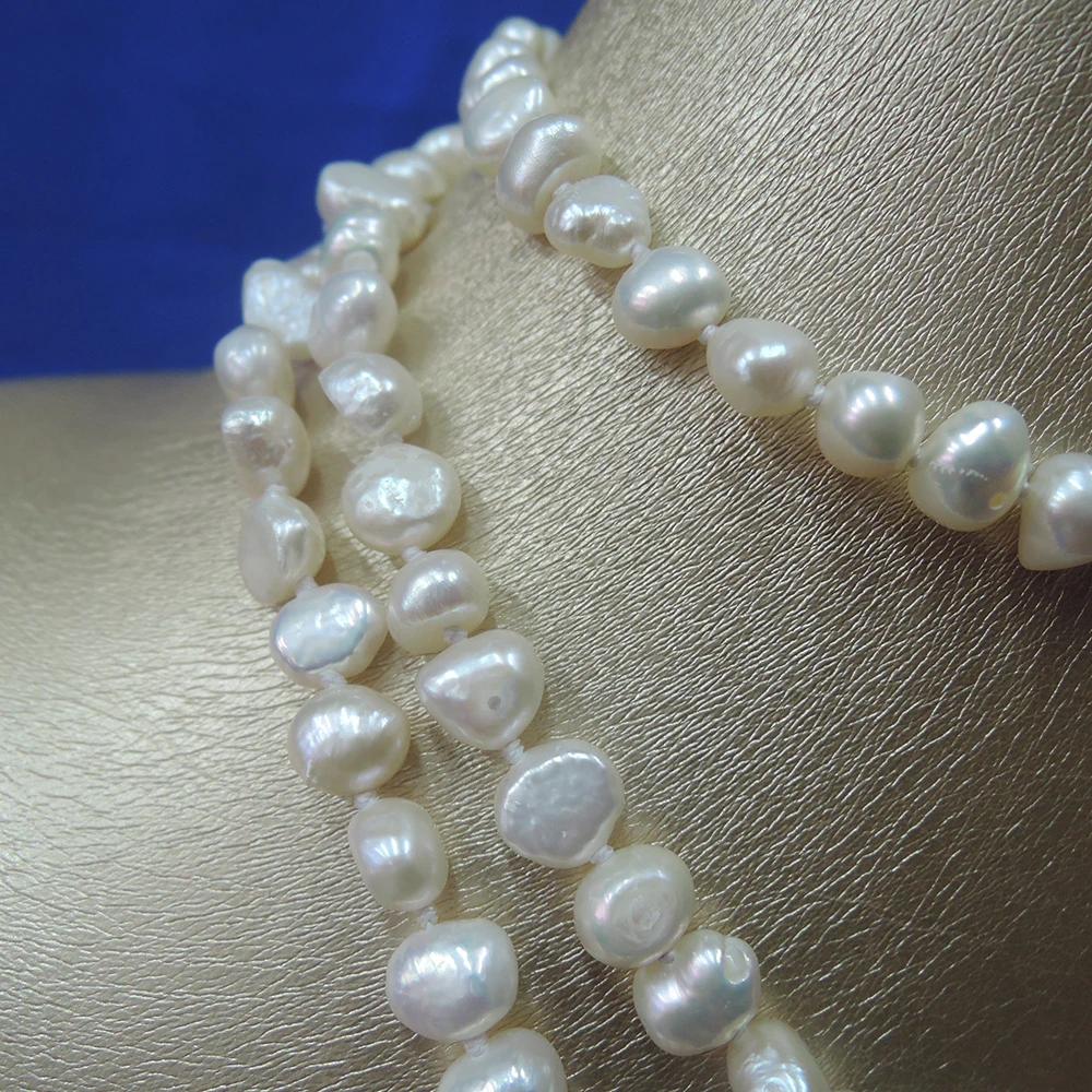 100% NATURE FRESHWATER PEARL LONG NECKLACE-120 CM long pearl necklace,7-8 mm pearl