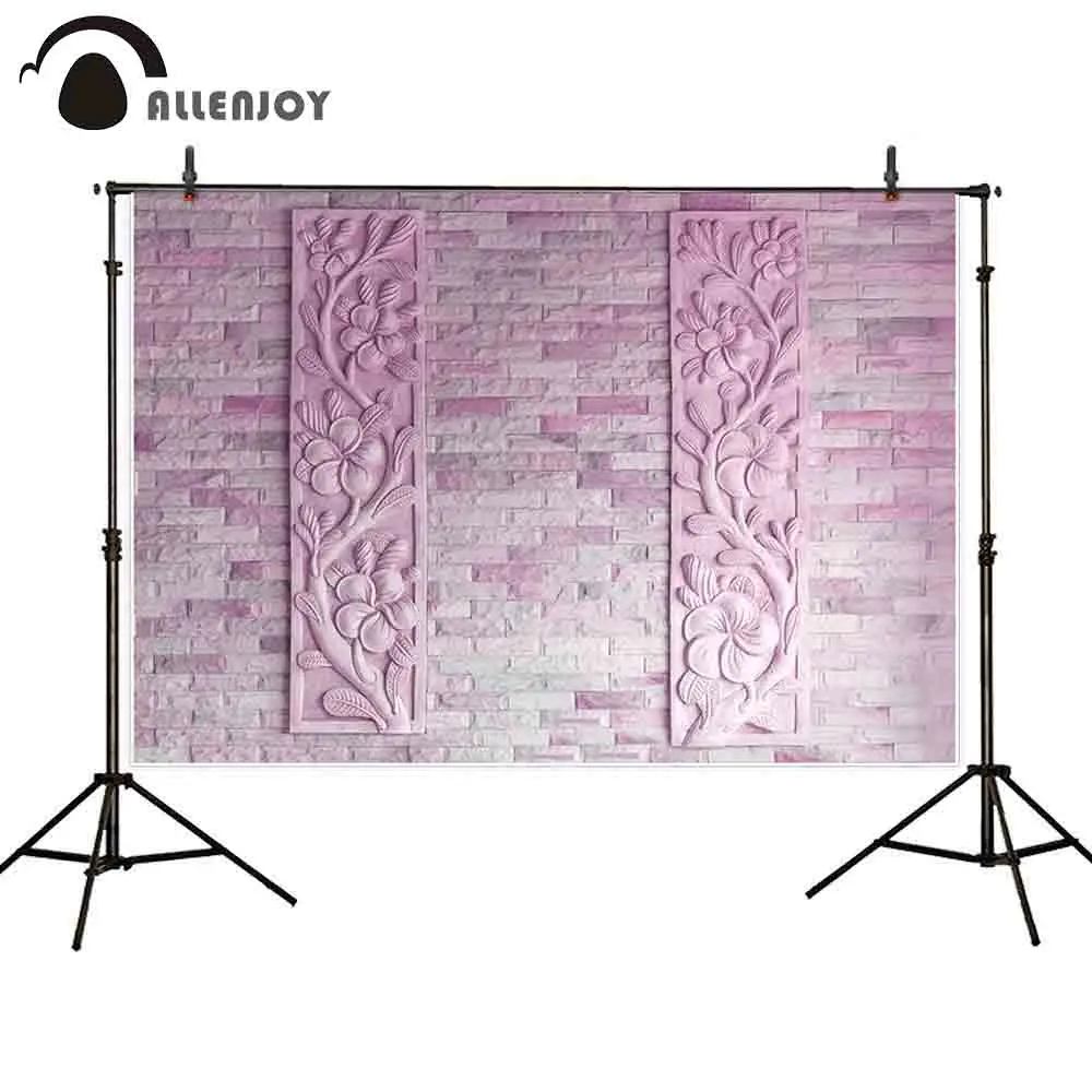 Allenjoy purple brick wall photography background emboss decor backdrop photocall photobooth decor fabric printed prop