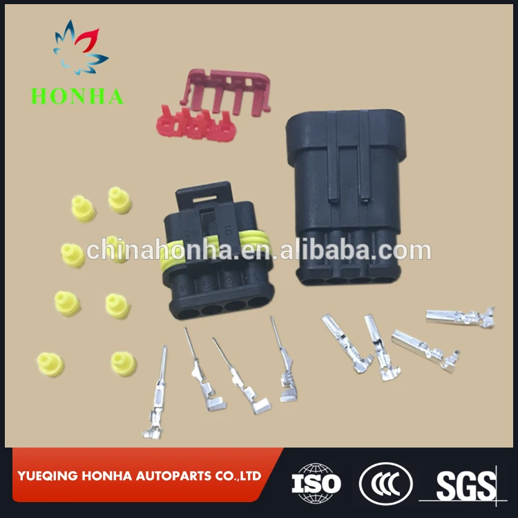 

300 pcs/lots DJ7041-1.5-11/21 AMP/Tyco/TE 4 pin/Way Superseal Electrical Waterproof Connector 282106-1/282088-1