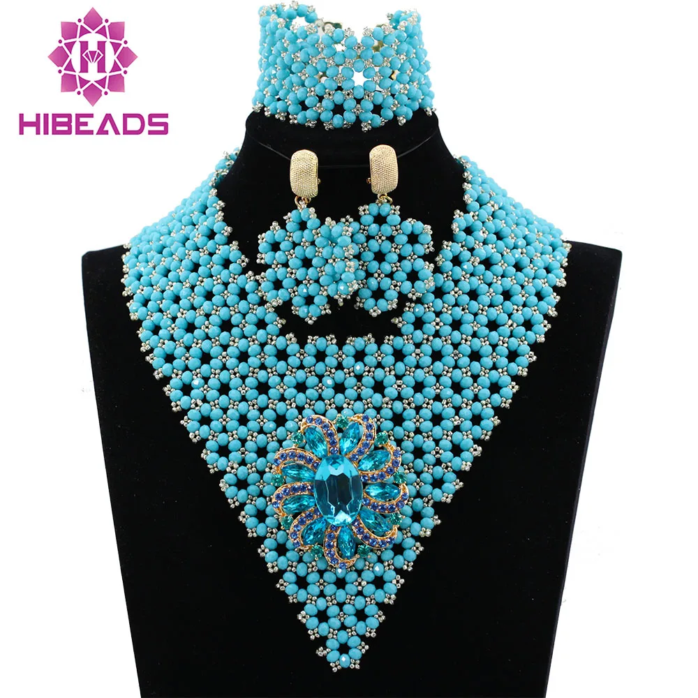 

Latest Silver Seed Beads Indian Bridal Jewelry Sets Wedding Statement Necklace for Women Lace Jewelry Set Free Shipping ABL032