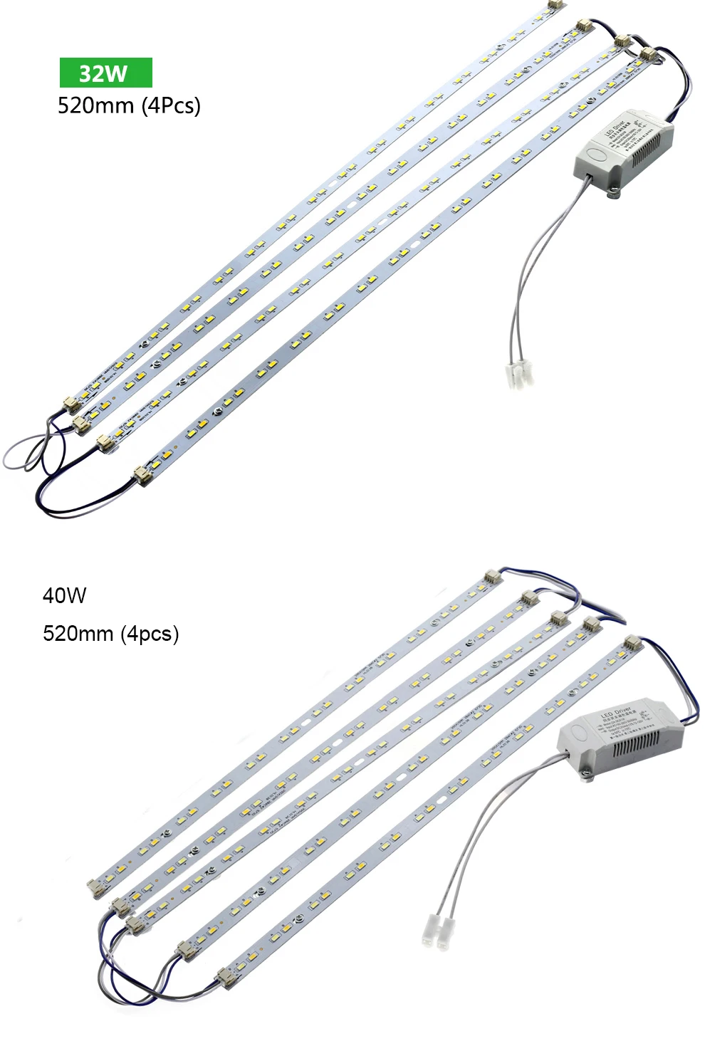 LED Tube Ceiling Light Module Source 32W 40W 24W 18W 5730 LED Bar Lamp Replacement 220V With Magnet Holder and Driver