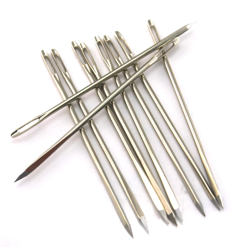 Useful 12pcs/set(3sizes) stainless steel DIY handmade dedicated Leather needles Household sewing tool Accessories Triangular pin