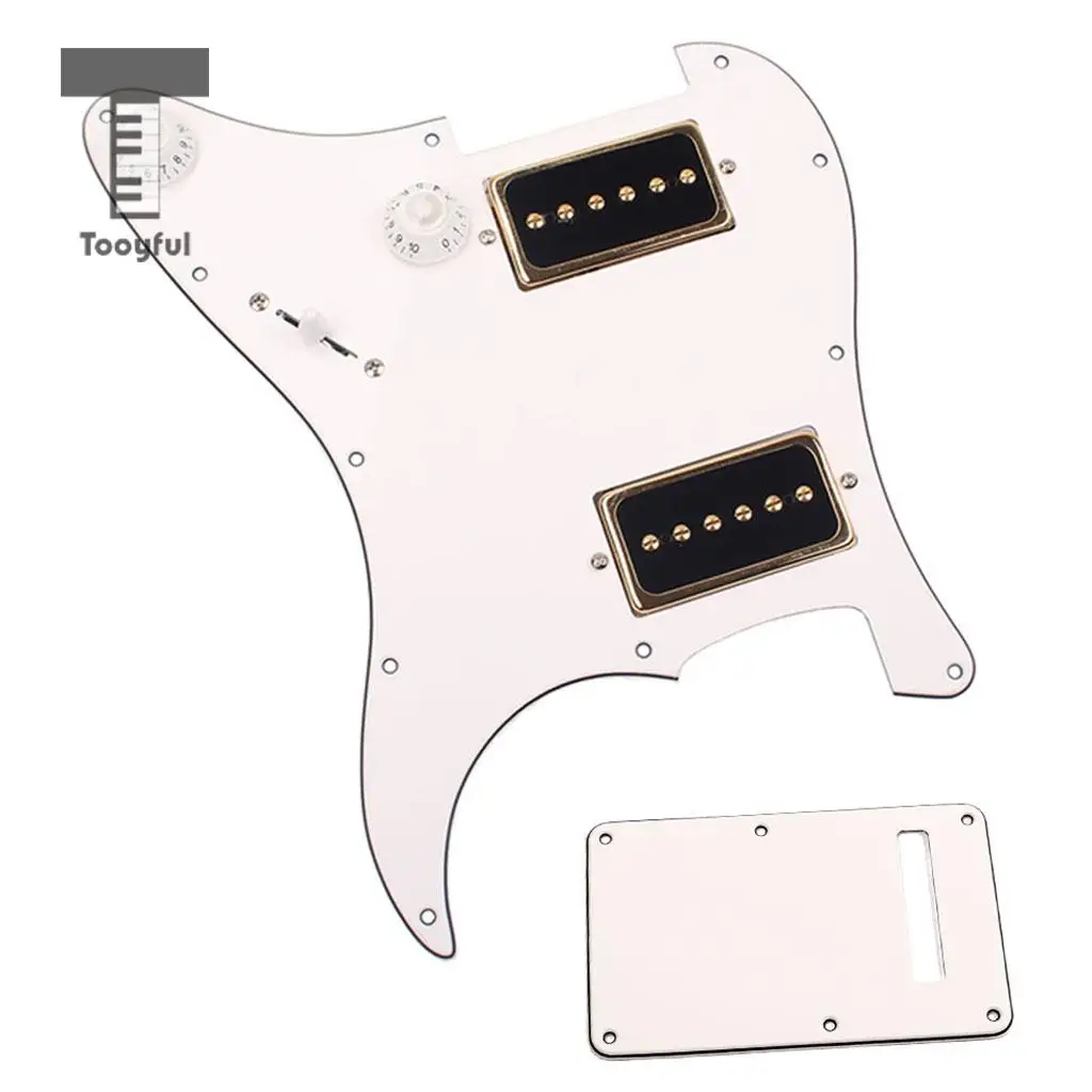 Tooyful 3PLY P90 Loaded Pickguard HH Humbuckers Alnico V for ST Strat Electric Guitar Parts