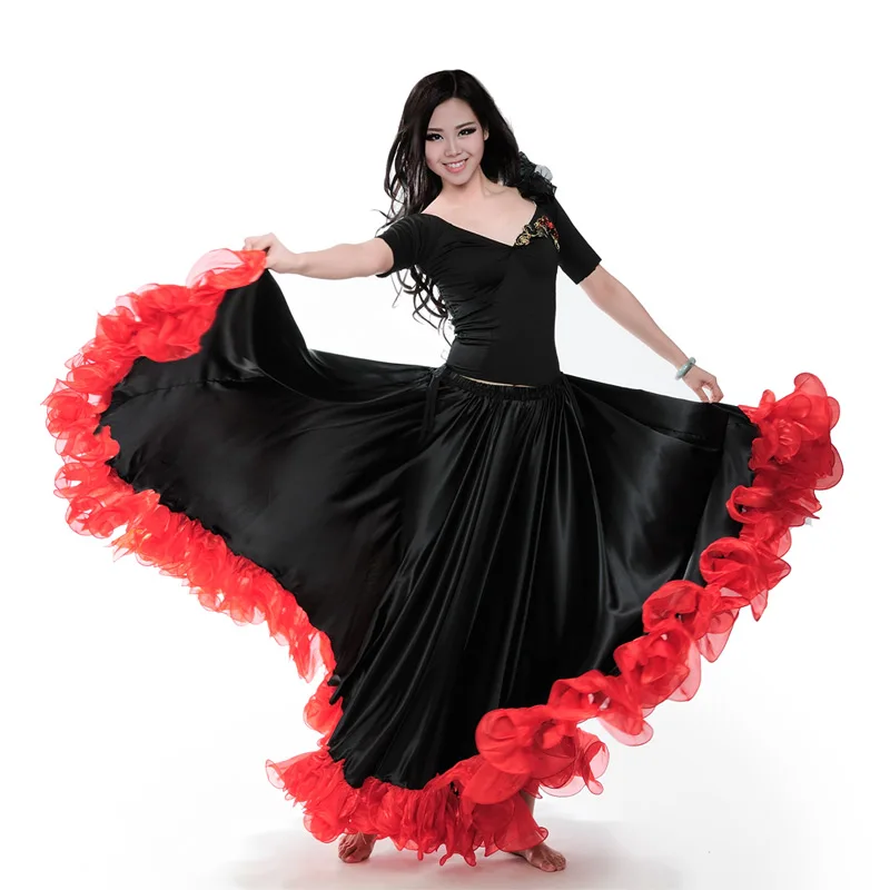 Spanish Flamenco Skirt 720° big swing skirt full circle belly dance skirt belly dance costume for women ATS belly dancing skirt