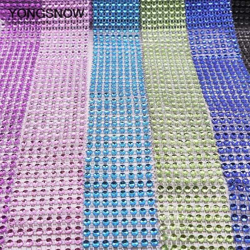 2/5 Yards Diamond Mesh Wrap Ribbon Mesh Roll Tape for Wedding Party Decoration Crystal Rhinestone Ribbon Tulle DIY Craft Supplie