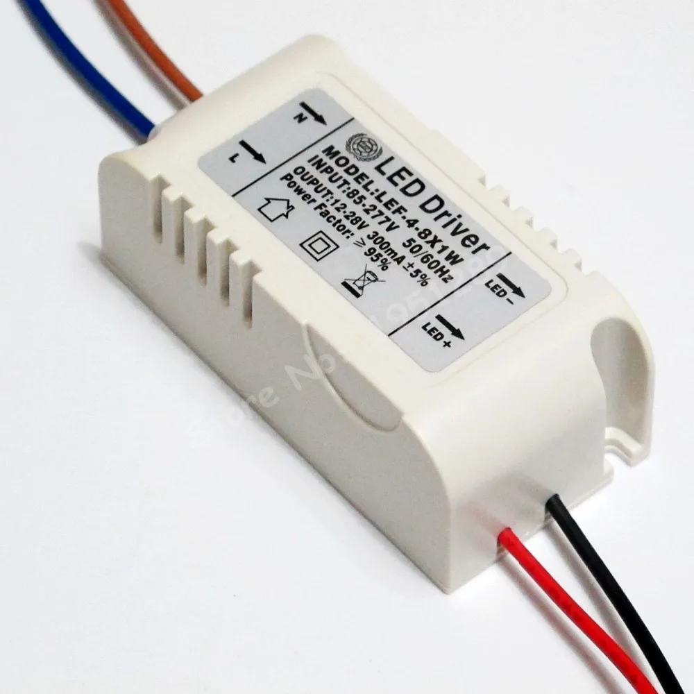 Hihg PF Isolated 300mA 4-7x1W Led Driver 4W/5W/6w/7W Power Supply DC 12V - 28V AC 110V 220V 277V for LED lights