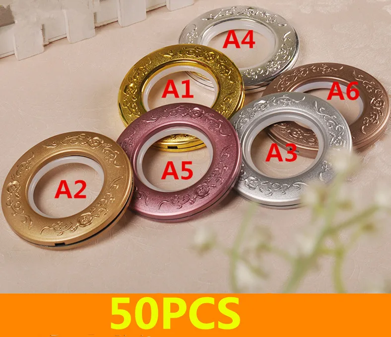 50 PCS/lot High quality Plastic silver Curtain accessories ring roman grommet for curtains hole-digging circle cortinas