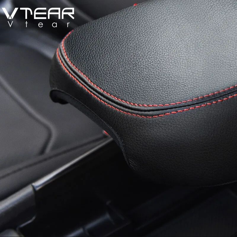 Vtear For Skoda Kodiaq armrest cover interior PU leather car-styling accessories center console arm rest box decoration 2021