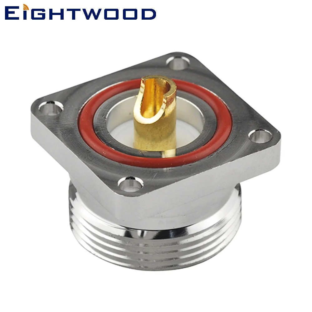 Eightwood 7/16 Din Jack Female RF Coaxial Connector Adapter Panel Mount with Solder Cup for Wireless Antenna Aerial Systems