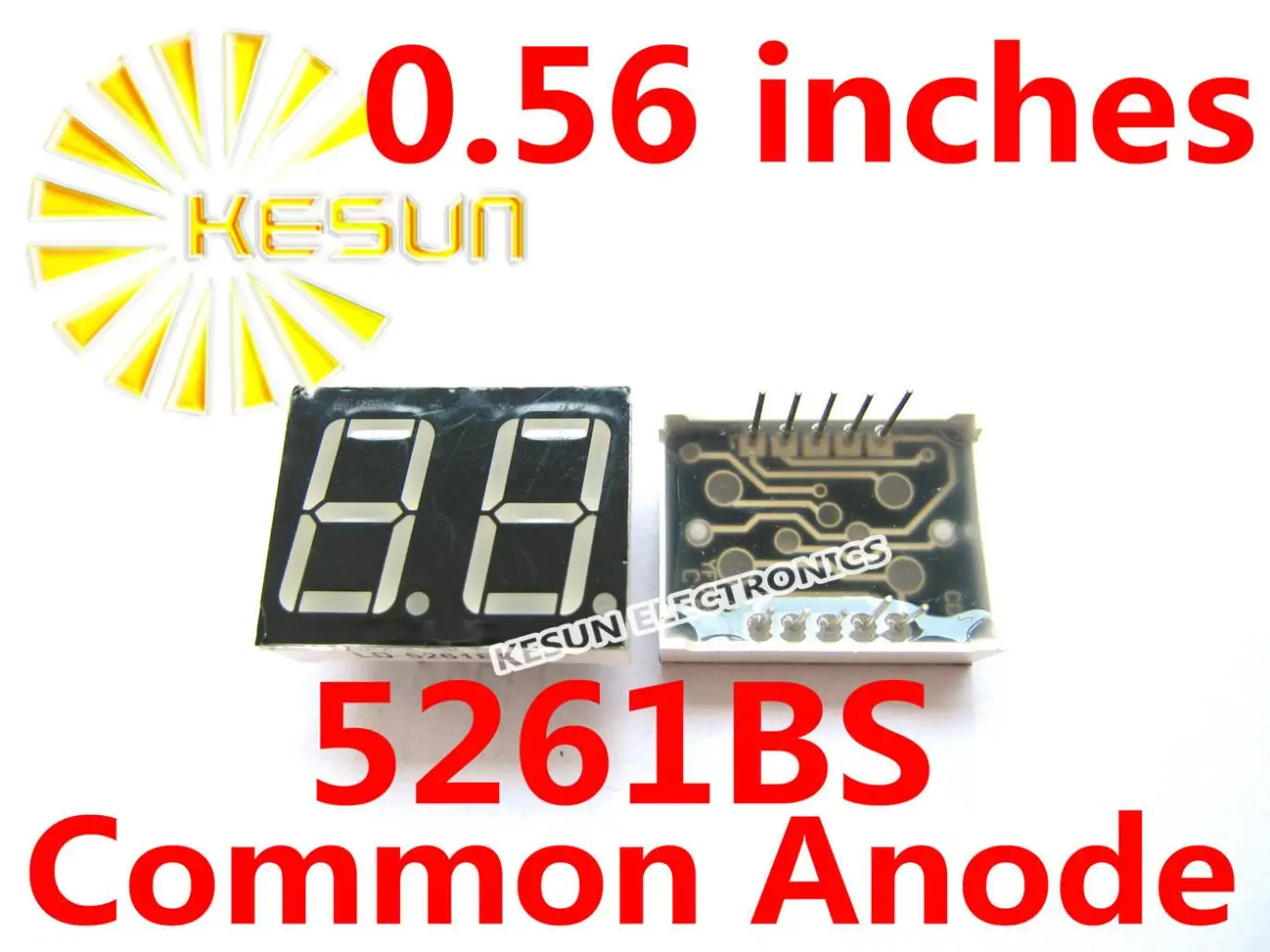 

5PCS x 0.56 inches Red Common Anode/Cathode 2 Digital Tube 5261BS 5261AS LED Display Module