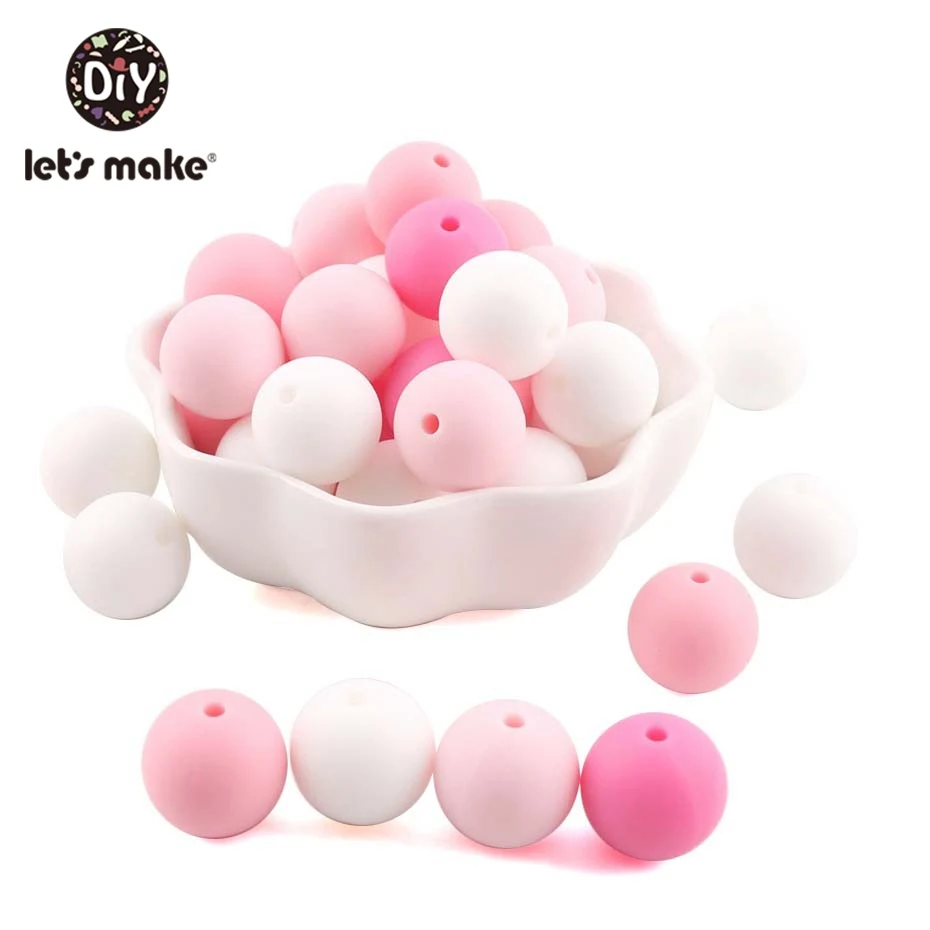 30 PCS 12MM Round Loose Silicone Candy Color Bead For Teething Necklace Silicone DIY Beads For Baby Teether BPA Safe Loose Bead