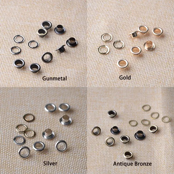 Metal Eyelets Grommets With Washers, 5mm Barrel Diameter