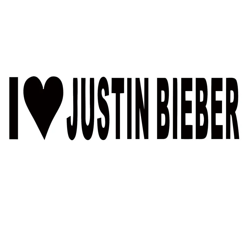 

New Product Car Sticker I Love Justin Bieber Stickers Heart Singer Song Vinyl Decal Car Accessories Jdm