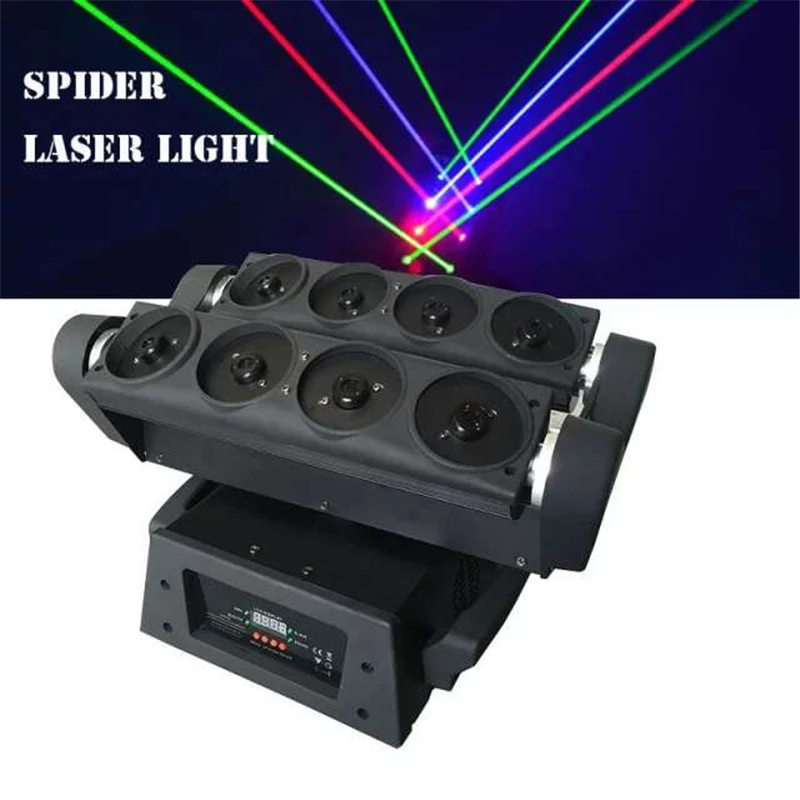 Hot sell 8x10w rgb laser moving head led spider beam red green blue stage effect light laser spider moving heads lights