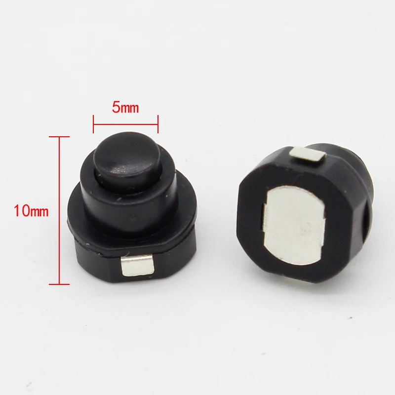 10PCS a lot Flashlight Torch Part Round Push Button Switch Black DC 30V 1A 10mm x 10mm (D*H)