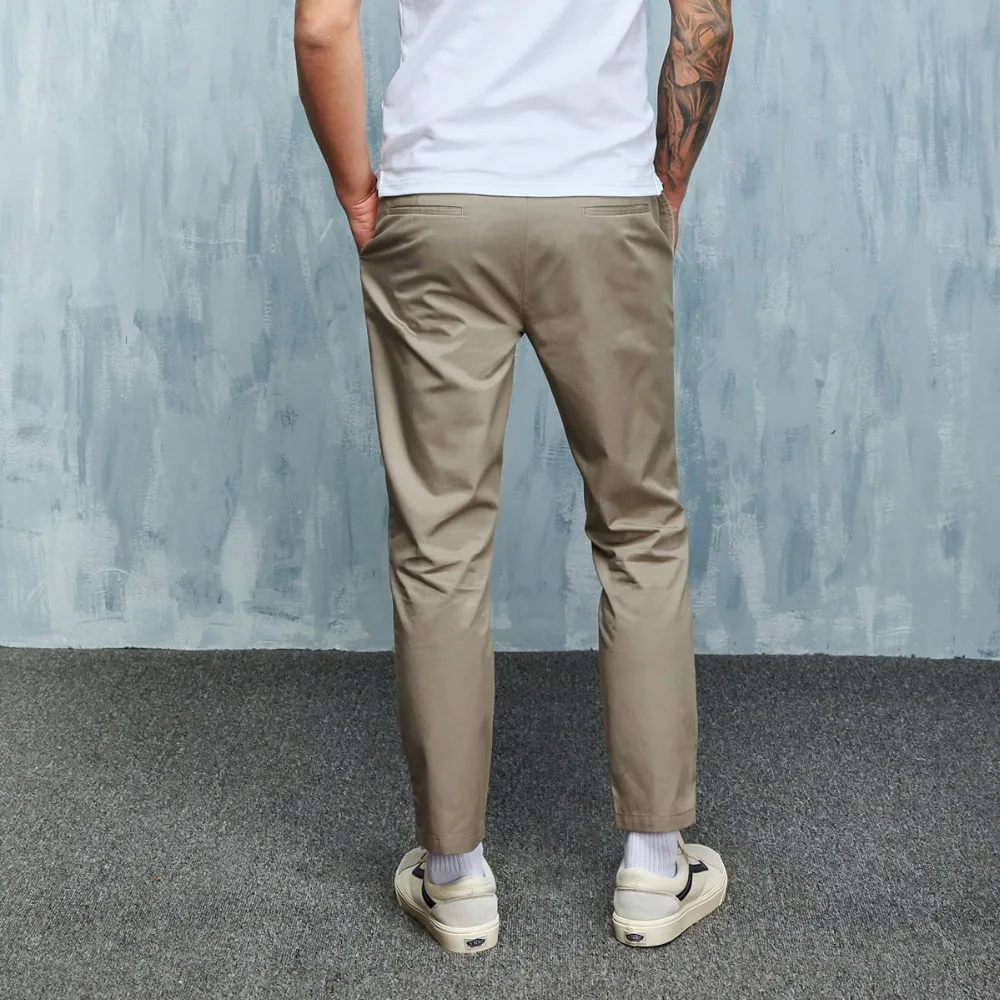 Thin 100% Cotton Suit Pants Men Smart Casual Ankle Pants Summer Style Slim Fit Trousers Male Plus Size High Quality Clothing