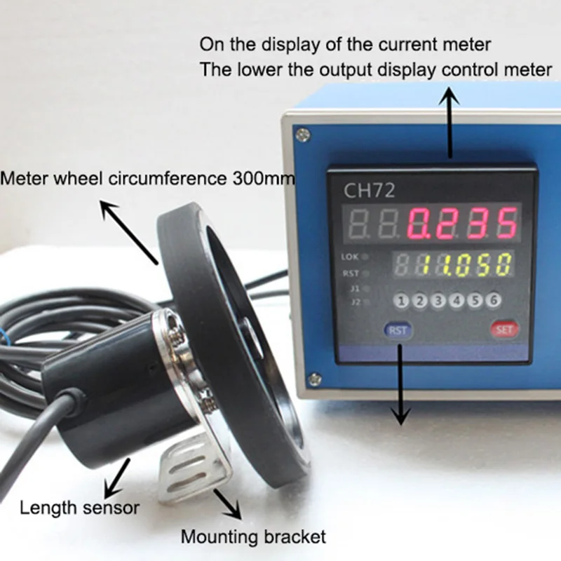 1PC CH72 Meter Meter Electronic Encoder Wheel Roll To Measure The Length Meter Record Digital Display Electronic Meter 220V