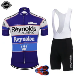 Retro short sleeve jersey set team bike wear jersey set bib shorts breathable 9D gel Pad  cycling clothing MTB ropa Ciclismo