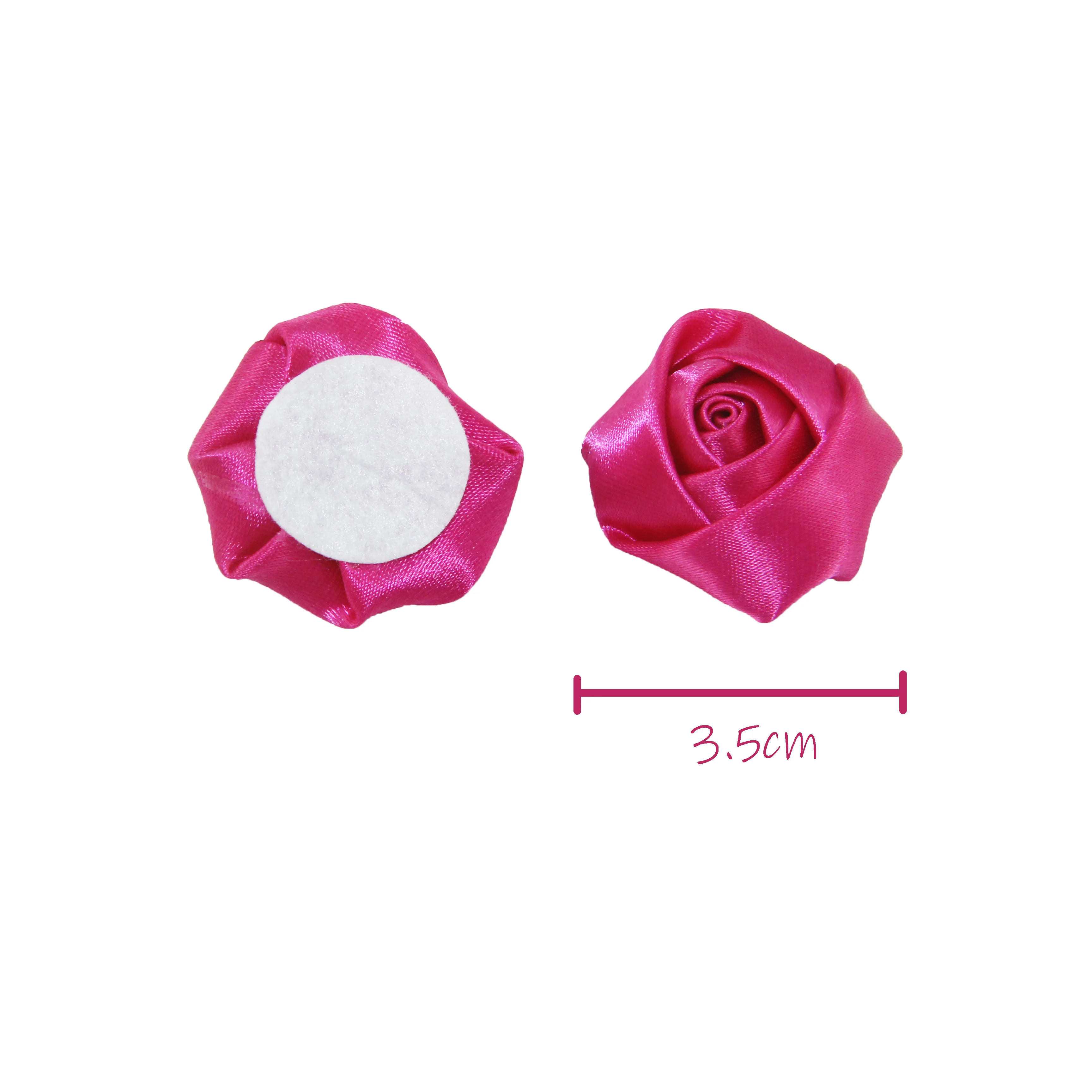 10Pieces/Bag 3.5- 4cm Satin Ribbon Rose Flower Silk Fabric Flower Handmade DIY Wedding Bouquet Flower Hair Cloth Accessories