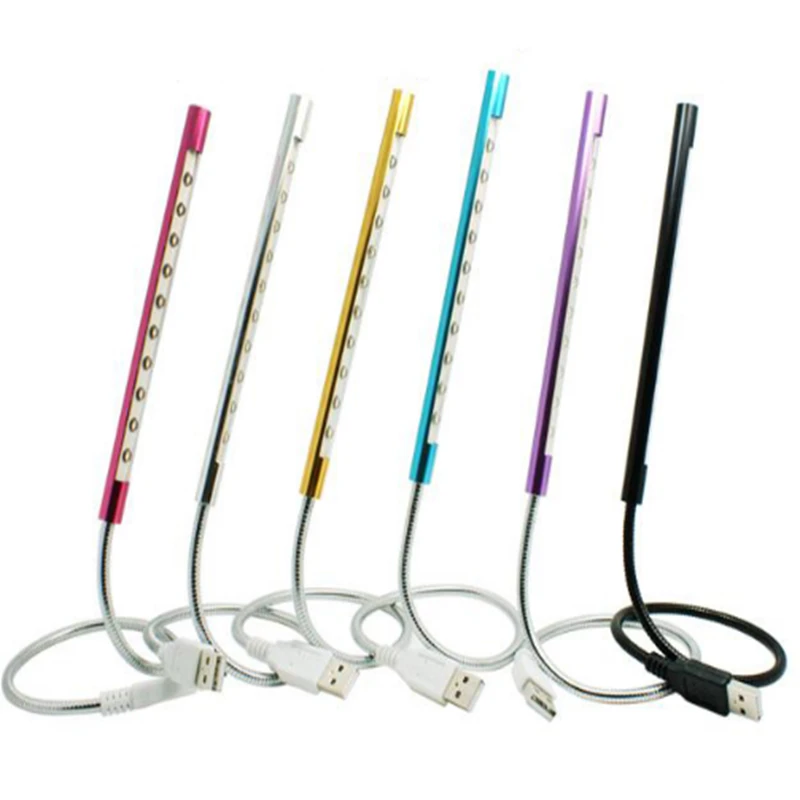

100pcs/lot creative Mini Flexible 10 LED USB Light Computer Reading Lamp for Notebook Laptop Computer Desktop PC Keyboard
