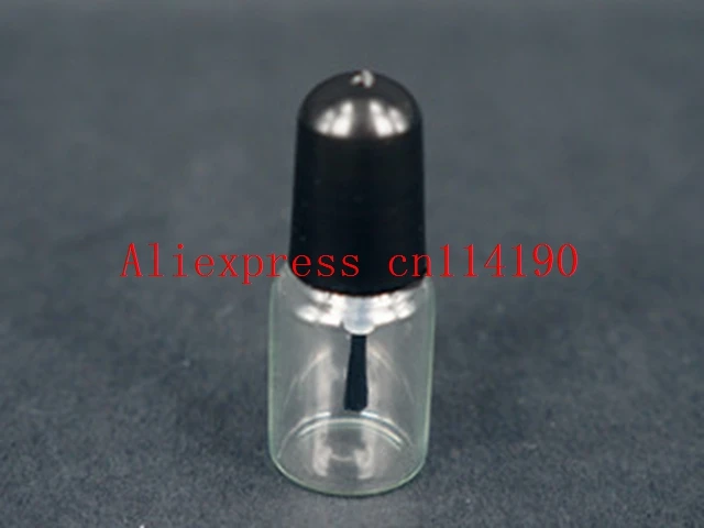 

2000 pcs/lot wholesale Empty Polish Nail Oil Glass Bottle, Transparent Cosmetic Packaging Nail Oil Bottles with Black Brush