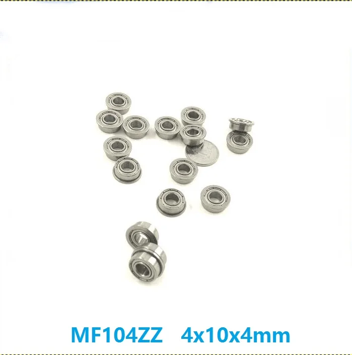 

100pcs/500pcs MF104ZZ MF104Z MF104 ZZ Z 4x10x4 mm flange deep groove Ball Bearing Miniature 4*10*4mm double shielded