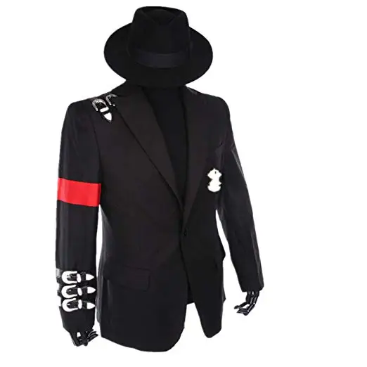 

Michael Jackson Jacket Coat Overcoat Long Slim Double-breasted Turn-down Men's Fashion Warm Long Coat Outerwear With a Cap