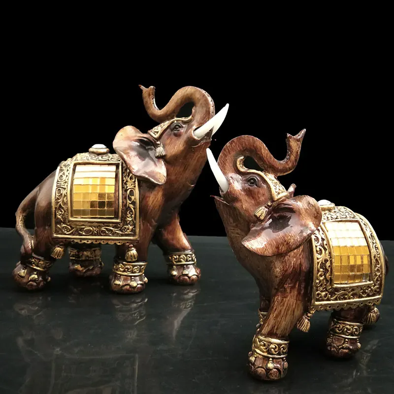 Luxury Elephant Boutique Indian Sandwood Agave Wood Ornaments Crafts Retro Home Desktop Decorations