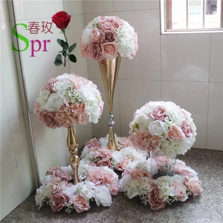 

SPR wedding table center flower ball wedding road lead artificial flore centerpiece wedding backdrop flower decoration