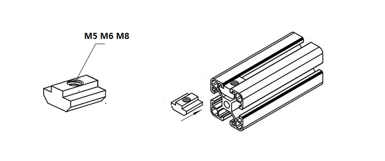 New 4 cái/lốc 30 Loại M8 T-Theo Dõi Trượt Nut T Khe Nut Cho Công Cụ Chế Biến Gỗ Khe Cắm Fastener