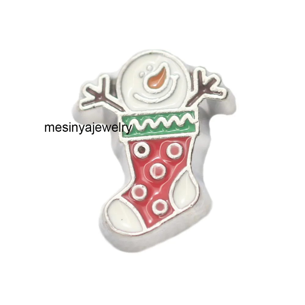 10pcs christmas sock floating charms for glass locket  Min amount $15 per order mixed items,FC-655