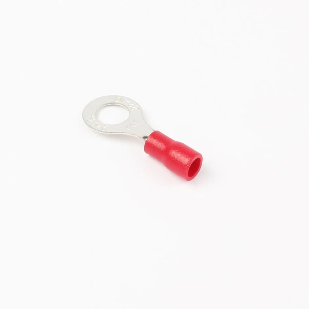 100PCS RV1.25-6 Red 22-16 AWG 0.5-1.5mm2 Insulated Ring Terminal Connector Cable Wire Connector