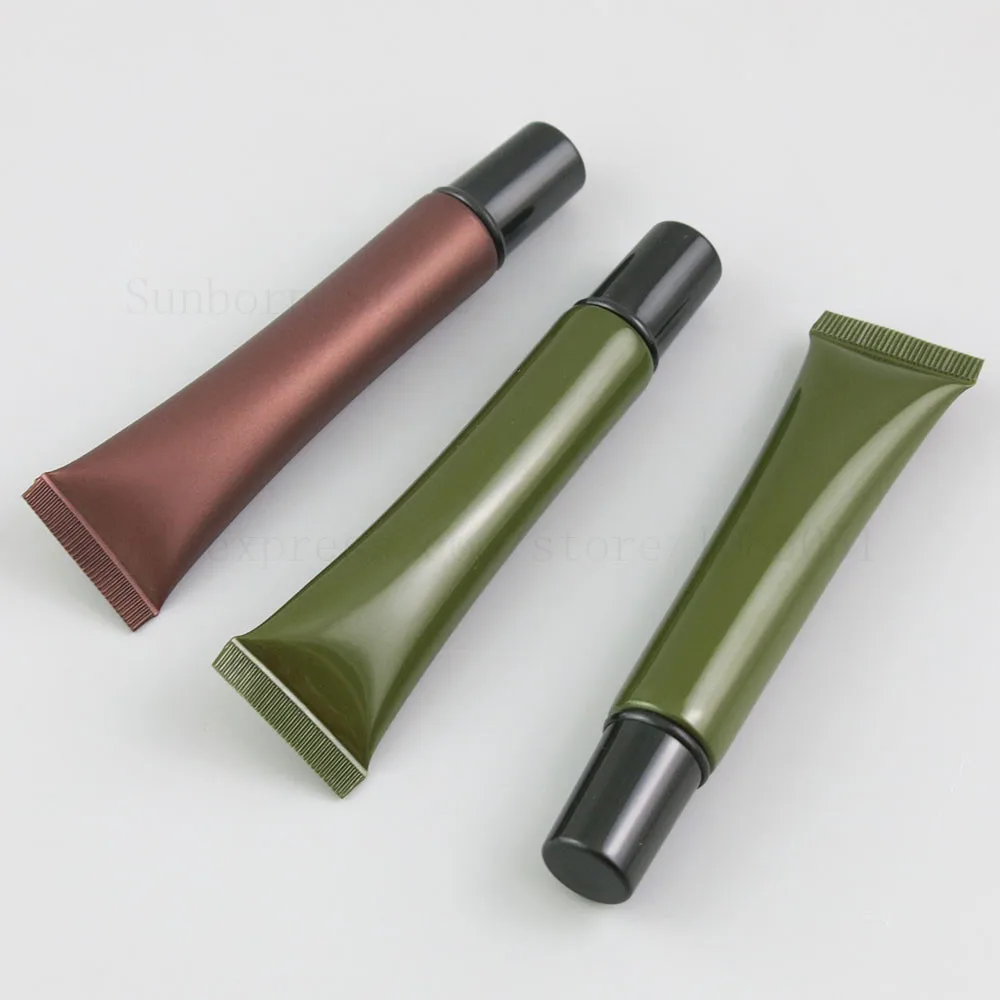 

60pcs /lot 20g 20ml Amber Green Cosmetic Soft Tube Mildy Wash Butter Squeezable Tube for Eye Cream Container