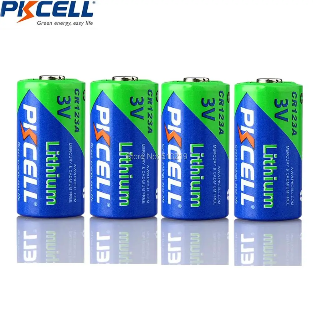 5pcs PKCELL 2/3A Battery CR123A CR123 CR 123 CR17335 123A CR17345(CR17335) 16340 3V Lithium Battery Batteries for Carmera