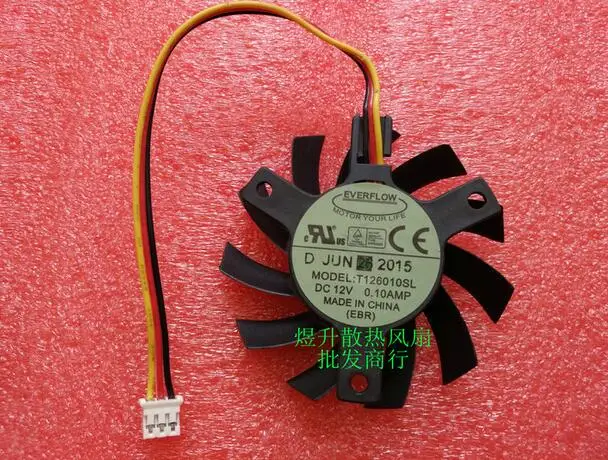 Original EVRFLOW T126010SL DC12V 0.10AMP Gigabyte  3 line graphics card fan