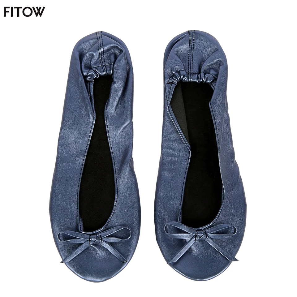 1 Pair 10 Colors 4 Sizes PU Portable Fold Up Ballerinas Roll Up Foldable Ballet After Party Flat Shoes for Bridal Wedding Party