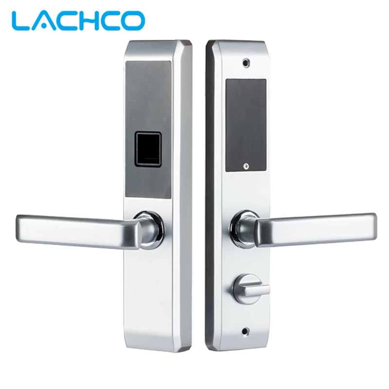 LACHCO  Biometric Electronic Door Lock Smart Fingerprint, Code,Card, Key Touch Screen Digital Password Lock for home L18008F